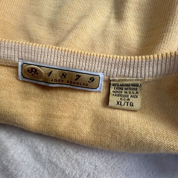 Joey Rodolfo Mens Merino Wool Knit V-Neck Sweater Vest XL Beige Pullover Casual - Picture 3 of 10